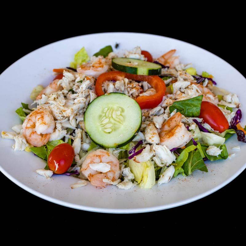 A plate of seafood salad