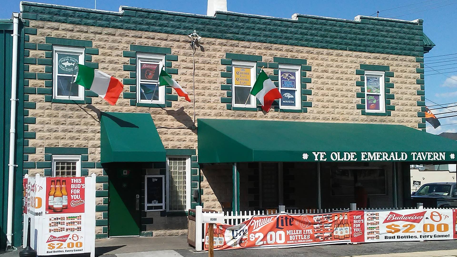 Exterior of Emerald Tavern
