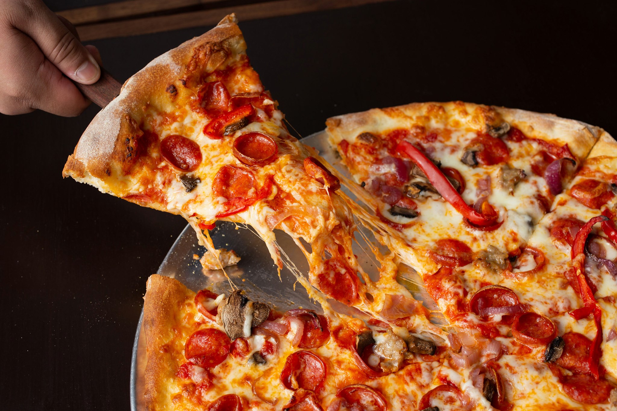 Pizza with toppings