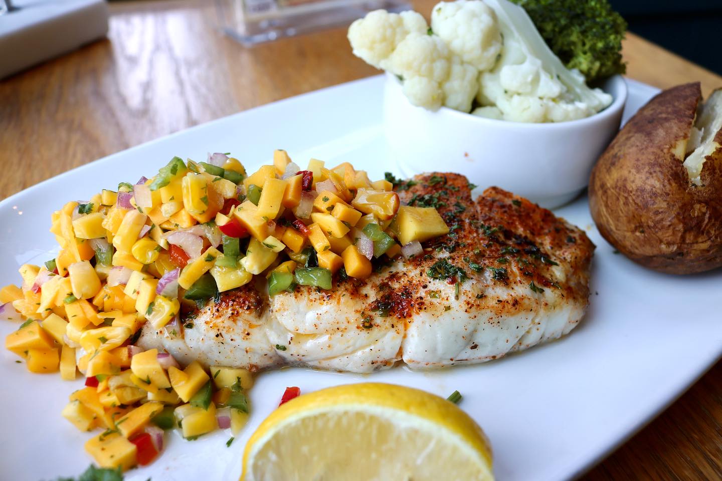 Corvina with Fresh Mango Salsa
