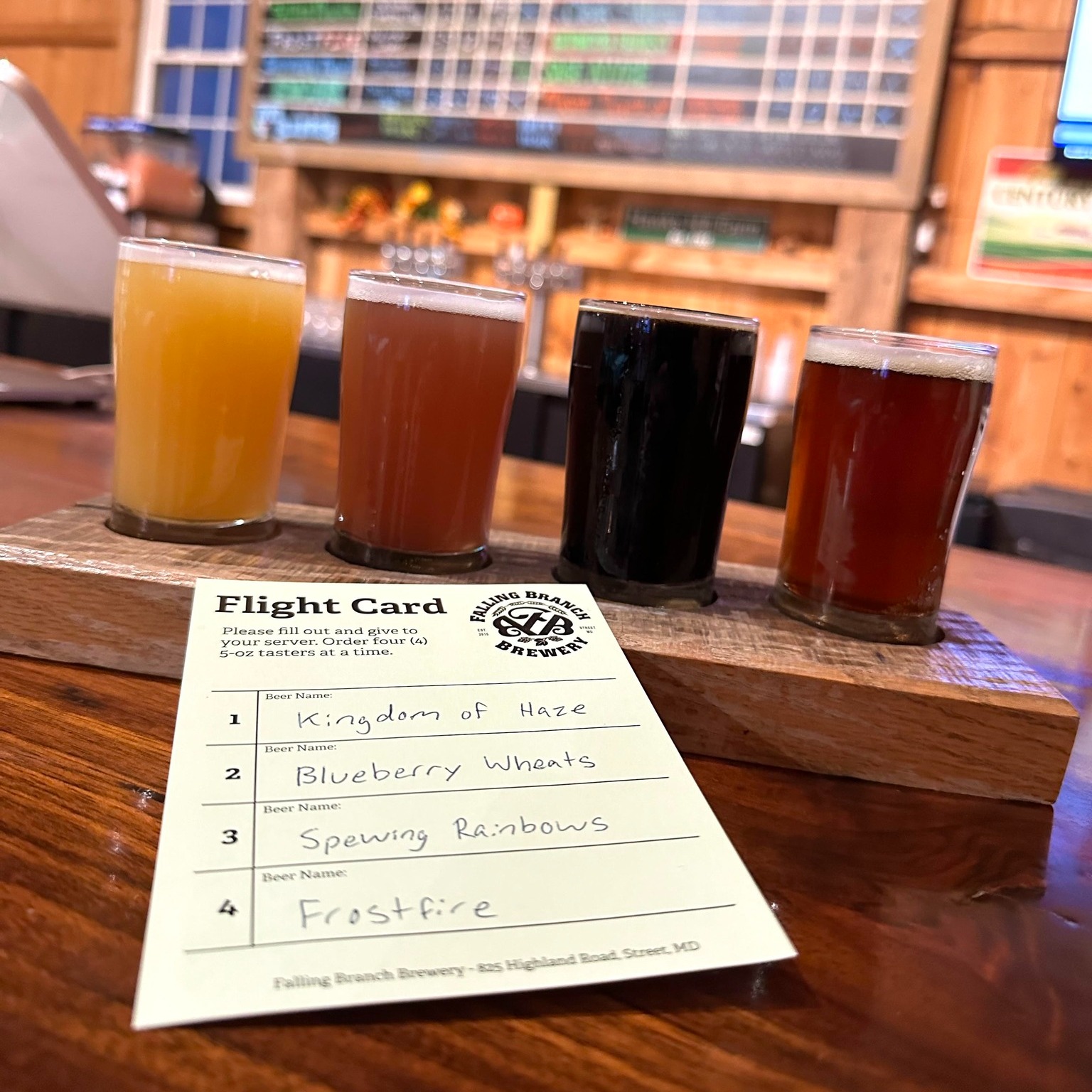 a flight of beer