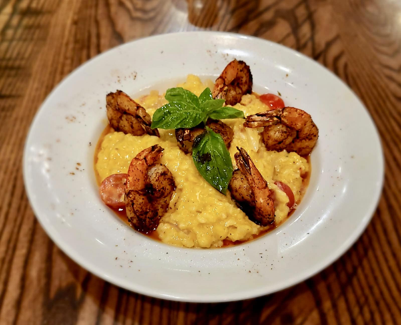 a bowl of Butternut Shrimp Risotto