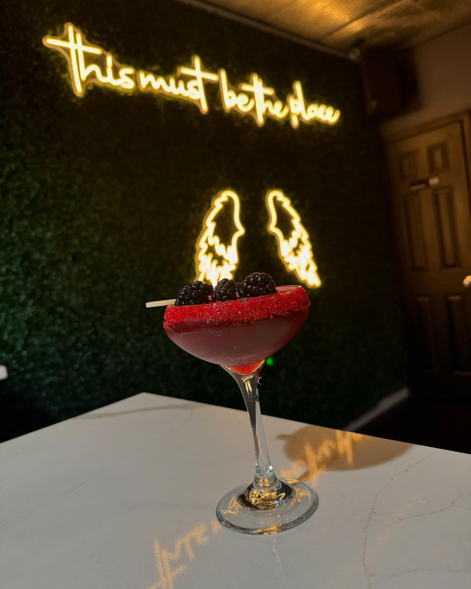 a Vampire’s Velvet Kiss cocktail