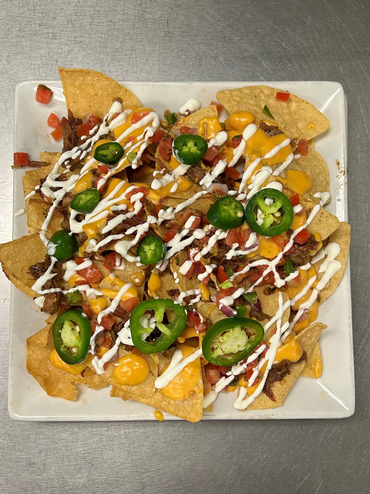 a plate of nachos