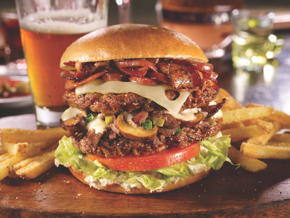 a burger with fries