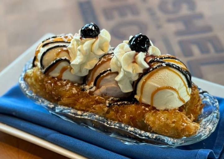 a Coconut Fried Banana Split