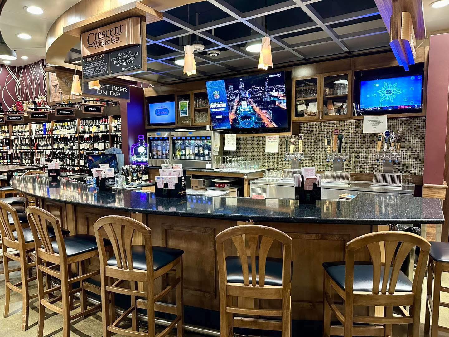 interior of crescent wine & spirits