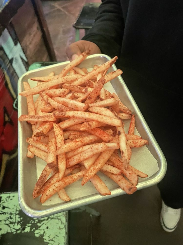 a platter of old bay fries