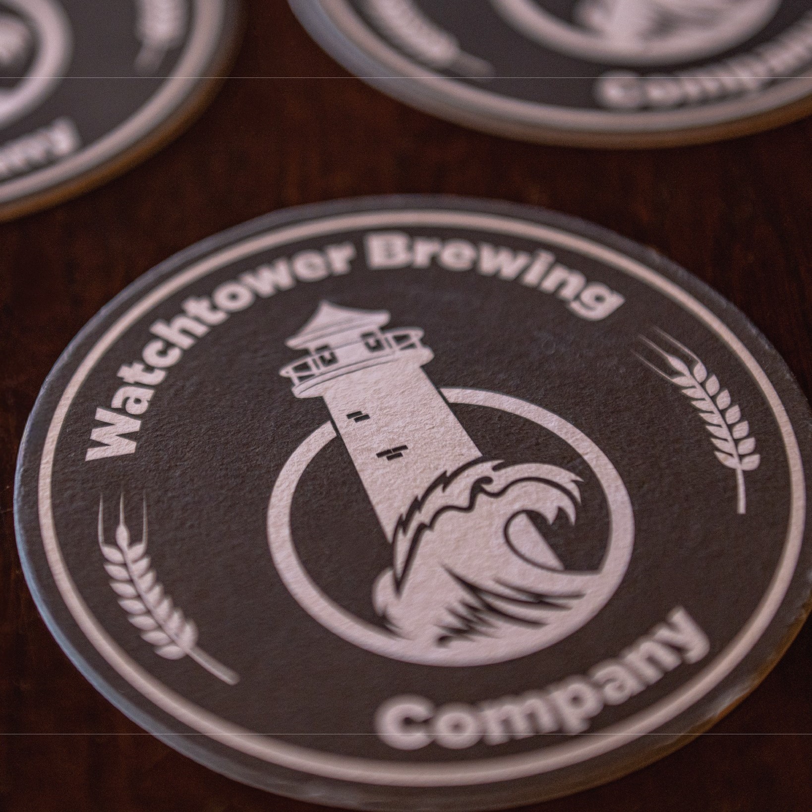 watchtower brewing company coasters