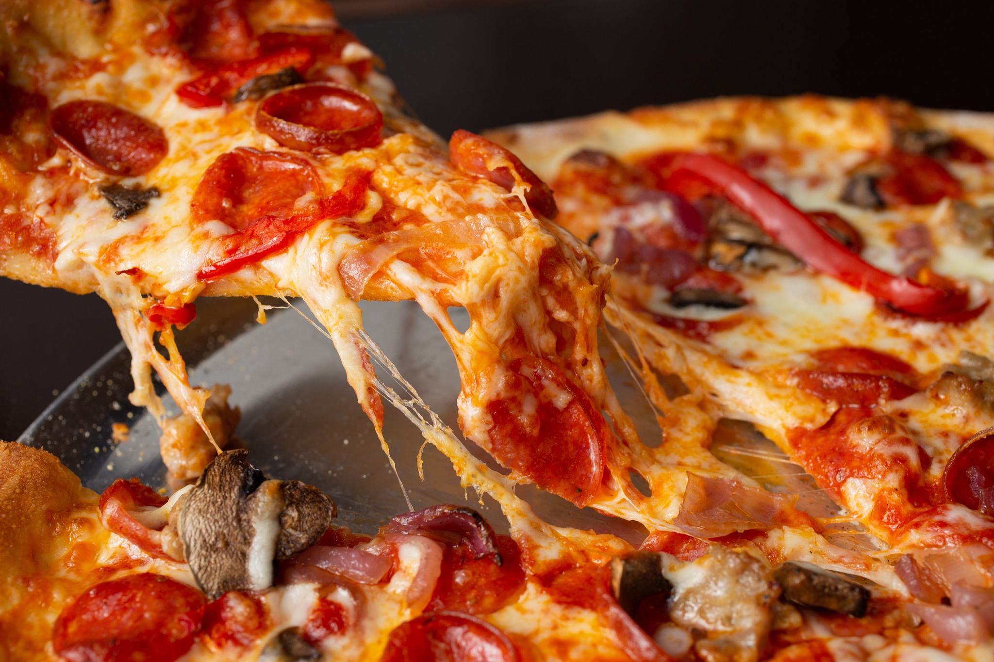 pepperoni and mushroom pizza