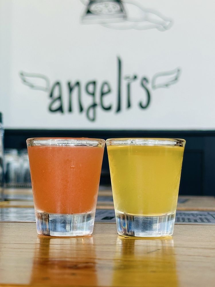two shots sitting on a table
