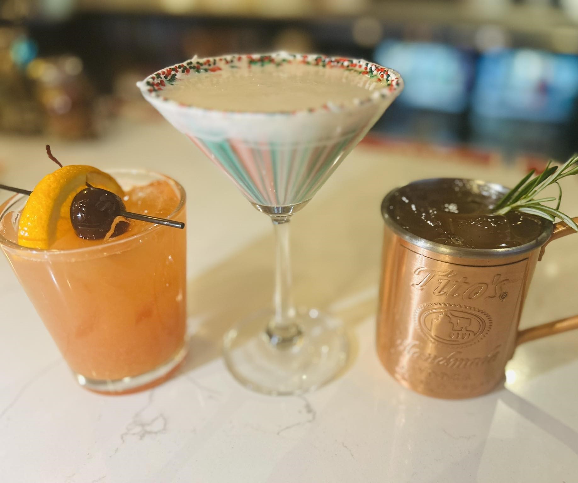 three cocktails
