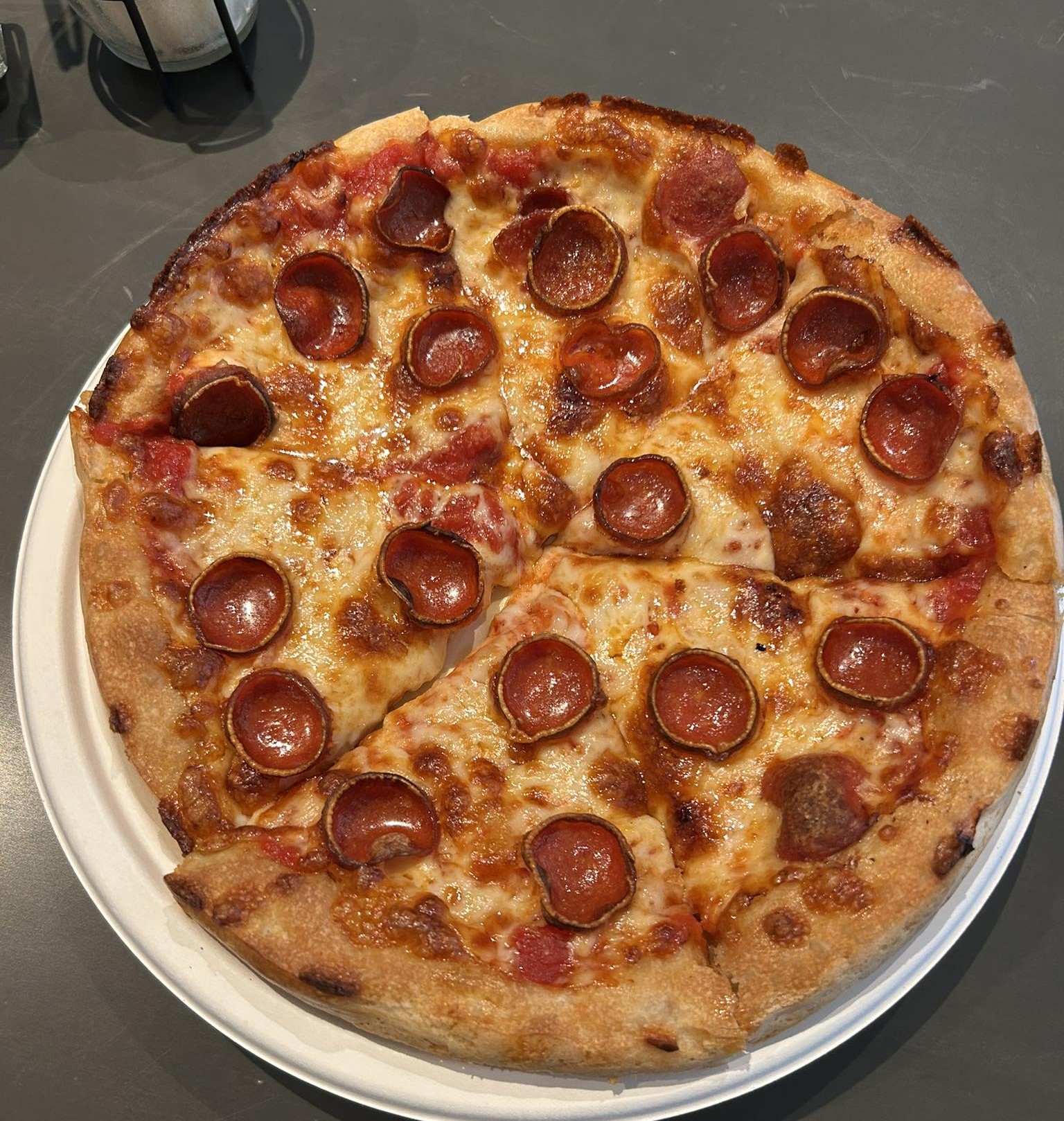 a pepperoni pizza