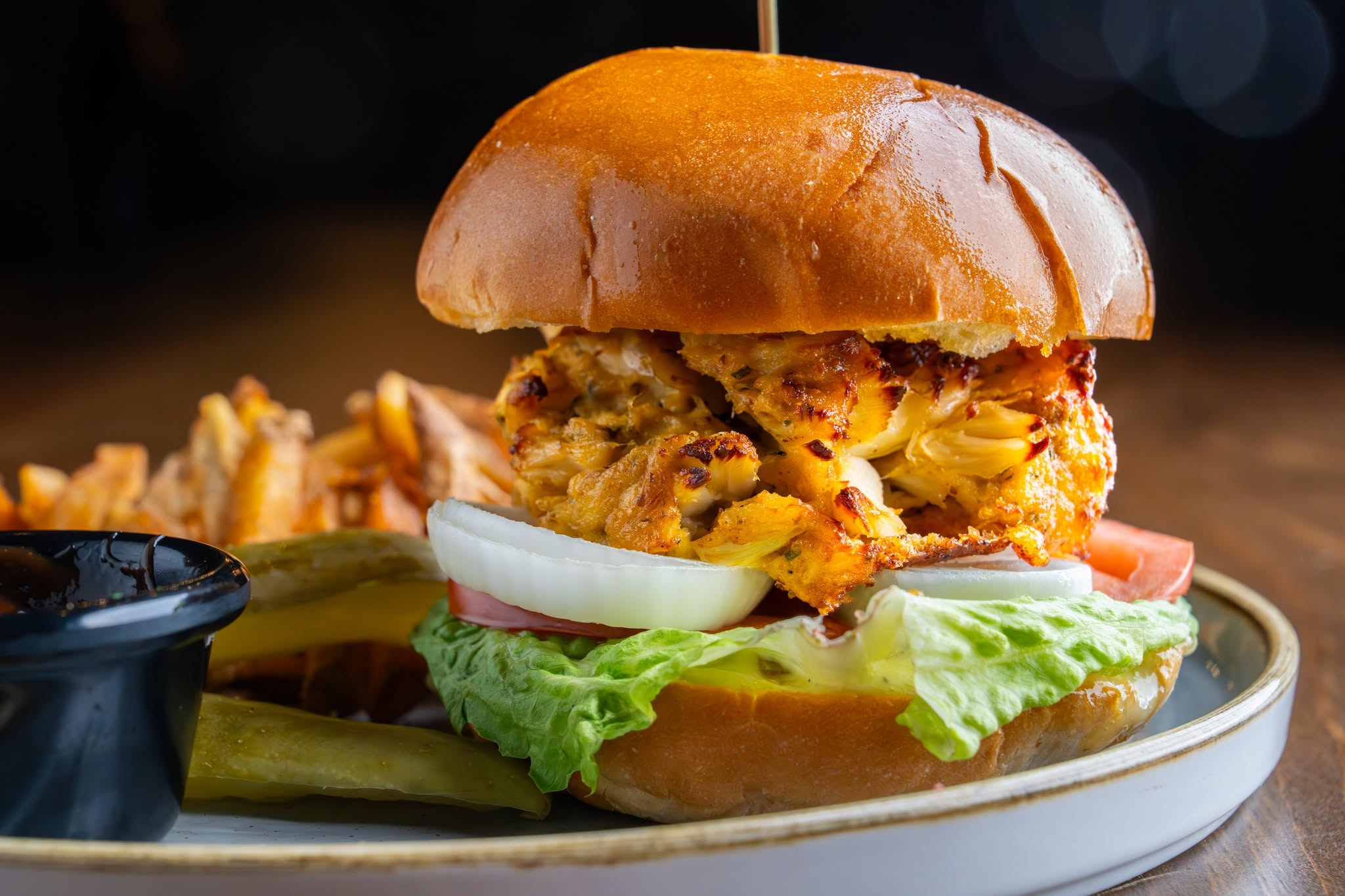 a crab cake sandwich