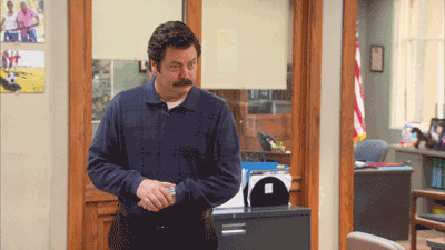 a gif of Ron Swanson being excited